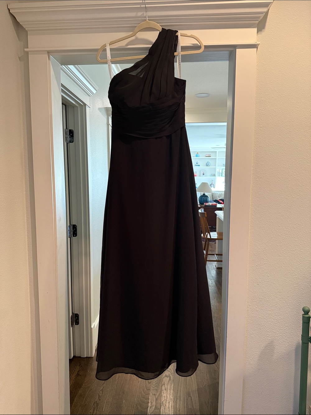 Azazie Ashley One Shoulder Bridesmaid or Black Tie gown, size 6. Like new.